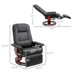 Black Faux Leather Swivel Recliner Lounge Chair
