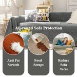 Chic Dark Gray Couch Cover with Tassels