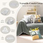 Chic Dark Gray Couch Cover with Tassels