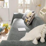 Chic Dark Gray Couch Cover with Tassels