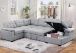 Spacious U-Shaped Sleeper Sofa with Storage