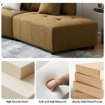 Cozy Curved Sectional Sofa with 3 Pillows