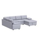 Spacious U-Shaped Sleeper Sofa with Storage