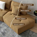 Cozy Curved Sectional Sofa with 3 Pillows