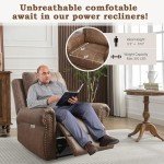 Nut Brown Electric Recliner Chair with USB Ports