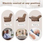 Nut Brown Electric Recliner Chair with USB Ports