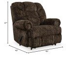 Classic Velvet Movie Recliner in Dark Brown