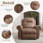 Nut Brown Electric Recliner Chair with USB Ports