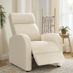 Beige Adjustable Recliner Chair for Mancave Comfort