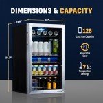 NewAir 126 Can Beverage Fridge with Glass Door