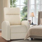 Beige Adjustable Recliner Chair for Mancave Comfort
