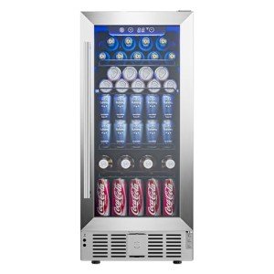 15" Under Counter Beverage Cooler with Glass Door