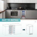 15" Under Counter Beverage Cooler with Glass Door