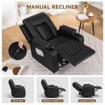 COMHOMA Swivel Rocker Recliner with Massage & Heat