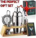 Modern Mixology Bartender Kit with Bamboo Stand