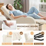 Beige Adjustable Recliner Chair for Mancave Comfort