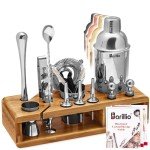 23-Piece Stainless Steel Bartender Kit with Stand