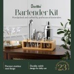 23-Piece Stainless Steel Bartender Kit with Stand