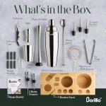 23-Piece Stainless Steel Bartender Kit with Stand