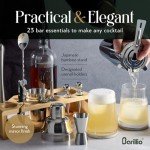 23-Piece Stainless Steel Bartender Kit with Stand