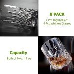 8-Piece Crystal Drinkware Set for Cocktails & Whiskey