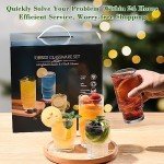 Ribbed Glassware Set - 12 Stackable Cups