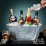 4 Pack Metal Galvanized Ice Buckets for Parties