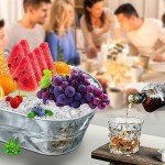 4 Pack Metal Galvanized Ice Buckets for Parties