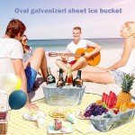 4 Pack Metal Galvanized Ice Buckets for Parties