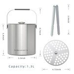 Chic Stainless Steel Mini Ice Bucket with Tongs