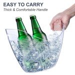 asika Ice Bucket Wine Bucket, Clear Acrylic 3.5 Liter Plastic Tub for Drinks and Parties, Food Grade, Perfect for Wine, Champagne or Beer Bottles