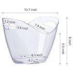 asika Ice Bucket Wine Bucket, Clear Acrylic 3.5 Liter Plastic Tub for Drinks and Parties, Food Grade, Perfect for Wine, Champagne or Beer Bottles