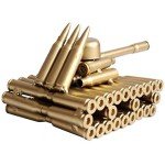 Singeek Bullet Shell Casing Shaped Army Tank Metal Sculpture,Great Decorative Artwork Model Gift for Home,Study Room Decorations (95 Tank)