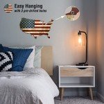 Tegik American Flag Wall Decor, USA Outline Metal Wall Art, Patriotic Metal Signs for Man Cave Room Garage, 16 x10 Inches