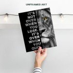 Office Wall Art For Men 11x14 - Inspirational Wall Decor - Motivational quote - positive affirmation Wall Art - Gym Motivation Poster - Man cave Wall Decorations - Lion Wall Decor - LARGE Unframed