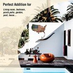 Tegik American Flag Wall Decor, USA Outline Metal Wall Art, Patriotic Metal Signs for Man Cave Room Garage, 16 x10 Inches