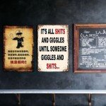 Funny Metal Tin Signs For Bathroom Garage Man Cave Bar Accessories Personalized Signs Home Sign Wall Decor Stuff Art Decorations Men Gifts Outdoor 8x12 Inch