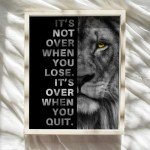 Office Wall Art For Men 11x14 - Inspirational Wall Decor - Motivational quote - positive affirmation Wall Art - Gym Motivation Poster - Man cave Wall Decorations - Lion Wall Decor - LARGE Unframed