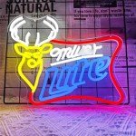 JooeTuu Beer Neon Signs for Wall Decor Dimmable Bar Neon Beer Sign Deer Neon Light Signs for Man Cave Bedroom Shop Beer Club Pub Bistro
