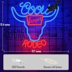 JooeTuu Beer Neon Sign Dimmable Western Neon Light Signs for Wall Decor Cowboy Neon Sign for Man Cave Home Bar Beer Club Pub Bistro