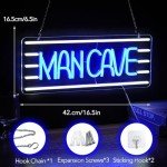 Man Cave Neon Sign, Neon Sign For Wall Decor, Art Led Light for Resturant Signage Shop Home Wall Decor Welcome Sign Bedroom Bar Hotel Shop Party(16.5 x 6.5 in)