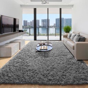 PAGISOFE Grey Fluffy Rugs for Bedroom 4x6 Area Rug Shag Rug for Kids Room Furry Carpet Modern Living Room Rug Soft Shaggy Boys Rug Fuzzy Throw Rugs for Home Decor Aesthetic, Dorm Nursery Gray