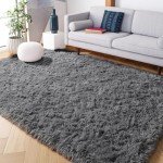 PAGISOFE Grey Fluffy Rugs for Bedroom 4x6 Area Rug Shag Rug for Kids Room Furry Carpet Modern Living Room Rug Soft Shaggy Boys Rug Fuzzy Throw Rugs for Home Decor Aesthetic, Dorm Nursery Gray