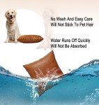 GEGELICA Faux Leather Throw Pillow Covers 18X18 Inch Set of 2 Brown Outdoor Modern Farmhouse Solid Decorative Pillow Covers for Room Couch Living Bedroom Bed Sofa