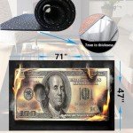DVKKHD Money Area Rug 4x6 Burning 100 Dollar Bill Living Room Rugs Non Skid Modern Carpet for Bedroom Cash Art Cool Rugs for Room Decorations Office Entryway Dining Room Washable Carpet 47”x71”