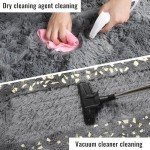 PAGISOFE Grey Fluffy Rugs for Bedroom 4x6 Area Rug Shag Rug for Kids Room Furry Carpet Modern Living Room Rug Soft Shaggy Boys Rug Fuzzy Throw Rugs for Home Decor Aesthetic, Dorm Nursery Gray