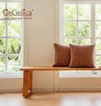 GEGELICA Faux Leather Throw Pillow Covers 18X18 Inch Set of 2 Brown Outdoor Modern Farmhouse Solid Decorative Pillow Covers for Room Couch Living Bedroom Bed Sofa