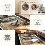 DVKKHD Money Area Rug 4x6 Burning 100 Dollar Bill Living Room Rugs Non Skid Modern Carpet for Bedroom Cash Art Cool Rugs for Room Decorations Office Entryway Dining Room Washable Carpet 47”x71”