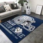DFVHBC Dallas Custom Football Rug Add Any Name Number Personalized Welcome Decorative, Men Movement Rug