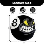 HYPEECE Angry 8 Ball Rug, 24" Cool Rugs 8 Ball Hypebeast Rug, Black Round Rug for Bedroom, Flocking Soft Aesthetic Rug for Living Room Decor, Y2k Rug, Hypebeast Room Decor (24"x24")